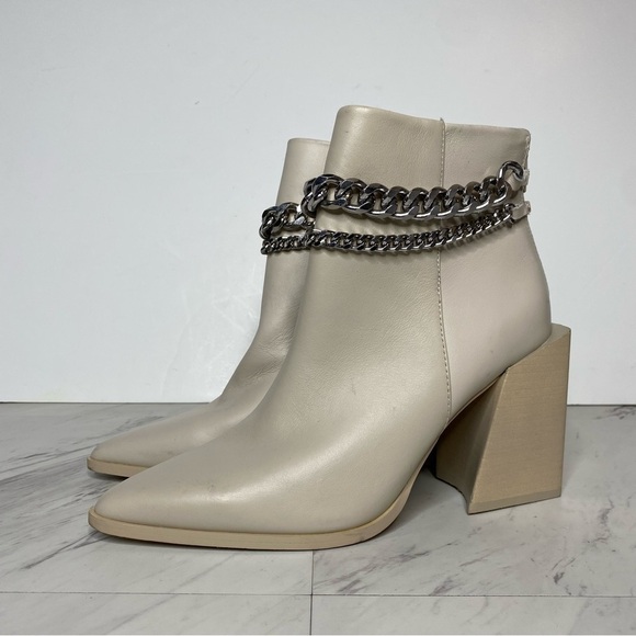 Steve Madden Tryout Leather Silver Chain Bootie 8 1/2 - Picture 15 of 15